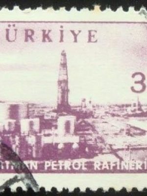 Selo postal de Turquia de 1959 Petrol Refinery Batman