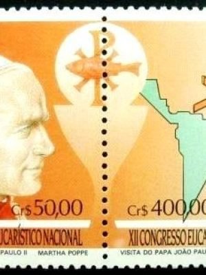 Se-tenant do Brasil de 1991 João Paulo II