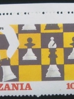 Selo postal da Tanzânia de 1986 Chess figures