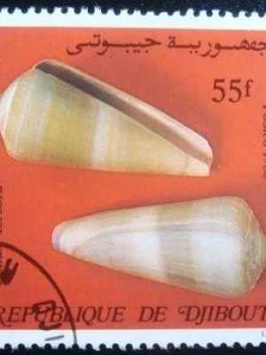 Selo postal de Djibouti 1985 Terebra Cone