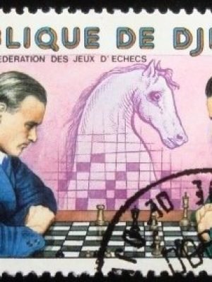 Selo postal de Djibouti 1980 Chess Game