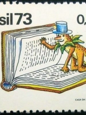 Selo postal do Brasil de 1973 Visconde de Sabugosa