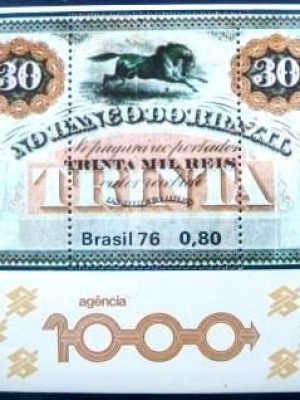 Bloco postal do Brasil de 1976 Banco do Brasil