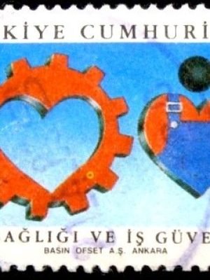 Selo postal da Turquia de 1988 Occupational Safety and Health for Workers