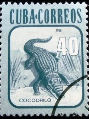 Selo postal de Cuba de 1981 Cuban Crocodile