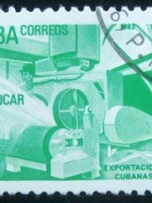 Selo postal de Cuba de 1982 Sugar processing plant