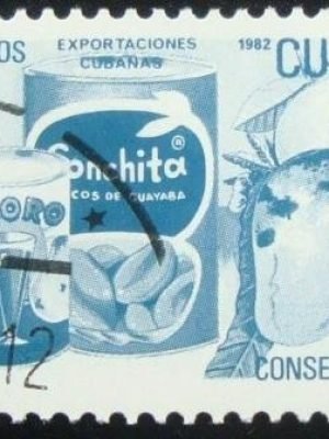 Selo postal de Cuba de 1982 Canned fruits