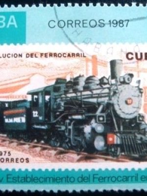 Selo postal de Cuba de 1987 Evolution of railway 20