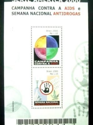 Bloco postal do Brasil de 2000 Aids e Antidrogas