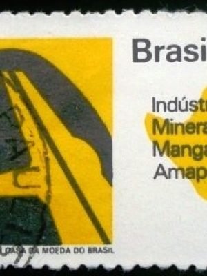 Selo postal do Brasil de 1975 Manganês U