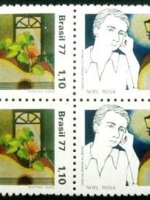 Quadra de selos do Brasil de 1977 Noel Rosa