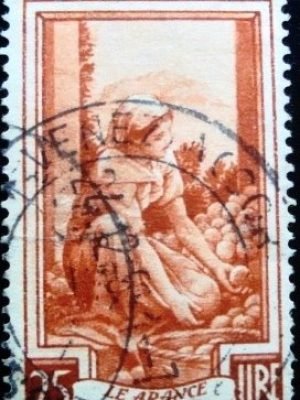 Selo postal da Itália de 1950 Orange Harvest