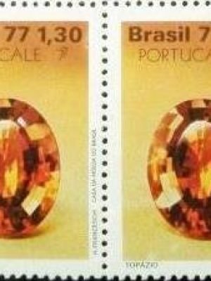 Par de selos do Brasil de 1977 Topázio