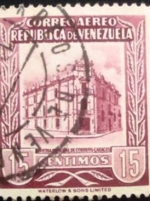 Selo postal da Venezuela de 1953 Main Post Office Caracas