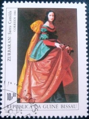 Selo postal da Guiné Bissau de 1984 Santa Casilda