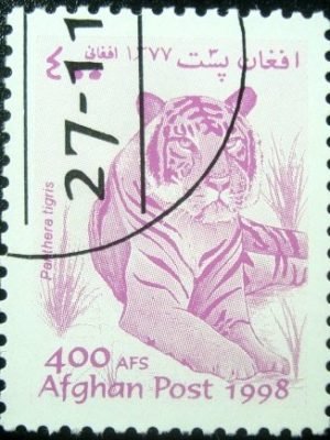 Selo postal do Afeganistão de 1998 Tiger