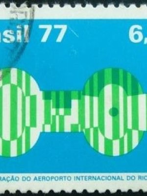 Selo postal do Brasil de 1977 Aeroporto Rio de Janeiro