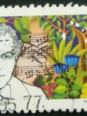 Selo postal do Brasil de 1977 Villa Lobos - C 979 U