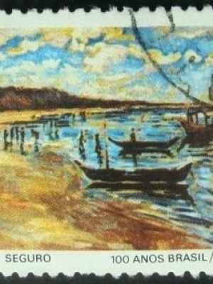 Selo postal do Brasil de 1977 Porto Seguro 5