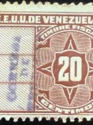 Selo Timbre Fiscal da Venezuela de 1947 20