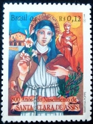 Selo postal do Brasil de 1994 Santa Clara