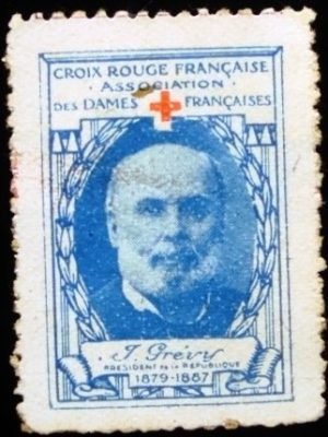 Selo postal Cinderela da França de 1914 Jules Grévy