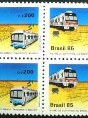 Quadra de selos Comemorativos do Brasil emitidos em 1985 - C 1440 M