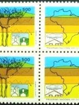 Quadra postal do Brasil de 1985 Programa Nacional do Clima