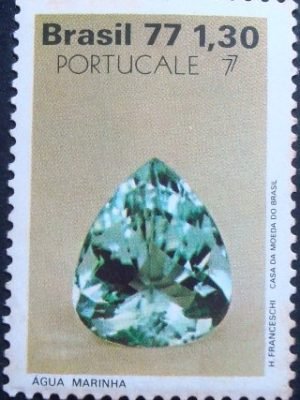 Selo Postal do Brasil de 1977 Água Marinha