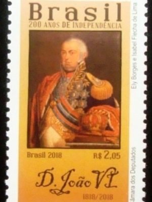 Selo postal do Brasil de 2018 D. João VI