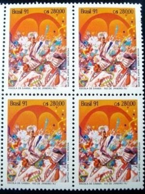 Quadra de selos postais do Brasil de 1991 Escola de Samba