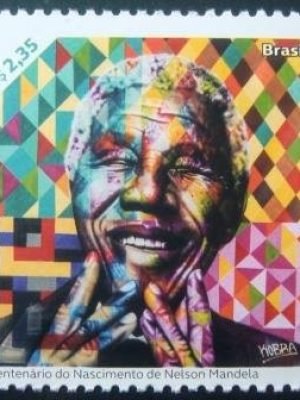 Selo postal do Brasil de 2018 Nelson Mandela