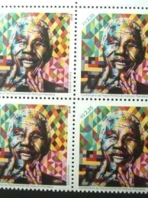 Quadra de selos postais do Brasil de 2018 Nelson Mandela