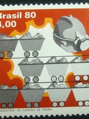 Selo postal do Brasil de 1980 Carvão de Pedra