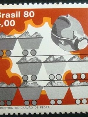 Selo postal do Brasil de 1980 Carvão de Pedra N