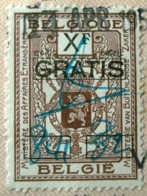 Página de passaporte da Bélgica de 1953