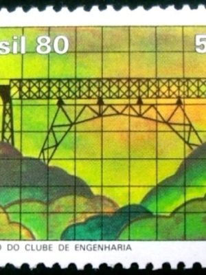 Selo postal do Brasil de 1980 Centenário do Clube de Engenharia