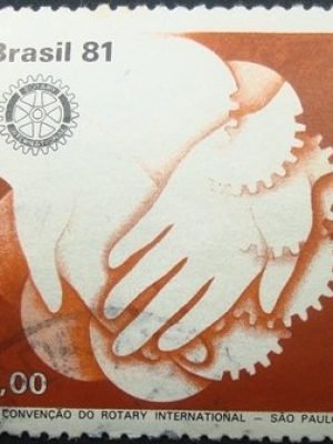 Selo postal do Brasil de 1981 Rotary Mãos - C 1201 U