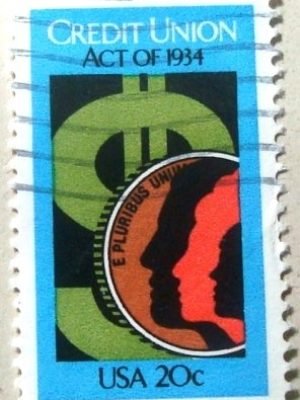 Selo postal dos Estados Unidos de 1984 Dollar Sign with Coin