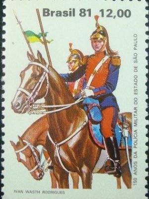 Selo postal do Brasil de 1981 Polícia Montada1 - C 1239 NCC