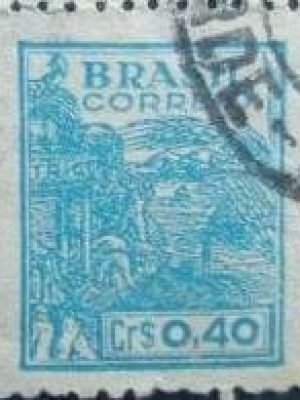 Selo postal do Brasil de 1946 Trigo 40