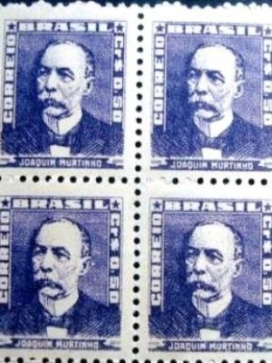 Quadra de selos postais do Brasil de 1954 Joaquim Murtinho