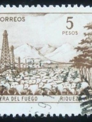 Selo postal da Argentina de 1970 Tierra del Fuego