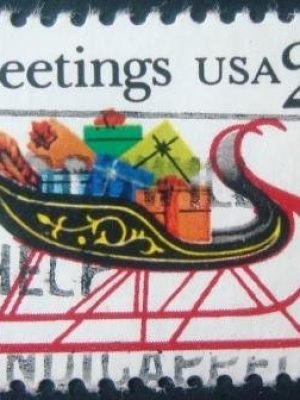 Selo postal dosw Estados Unidos de 1989 Sleigh Full of Presents