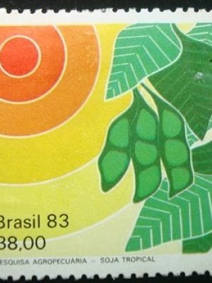 Selo postal do Brasil de1983 Soja Tropical