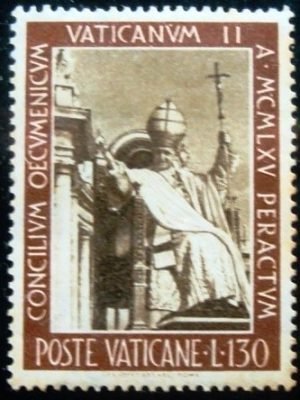 Selo postal do Vaticano de 1966 Paul VI and Athenagoras N