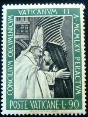 Selo postal do Vaticano de 1966 Paul VI and Athenagoras N