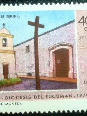 Selo postal da Argentina de 1970 Capilla de Sumampa