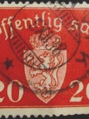 Selo postal da Noruega de 1939 Offentlig Sak No watermark