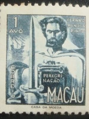 Selo postal de Macau de 1951 Fernão Mendes Pinto